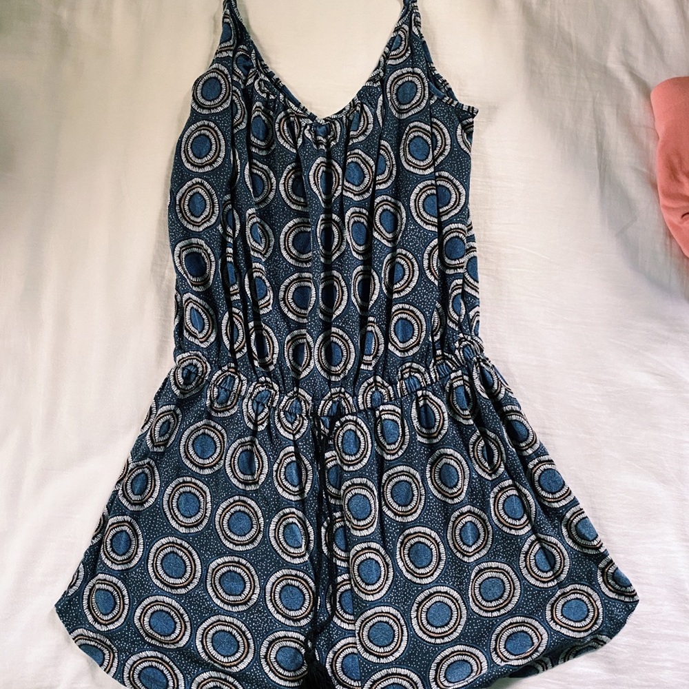 Patterned Blue Romper